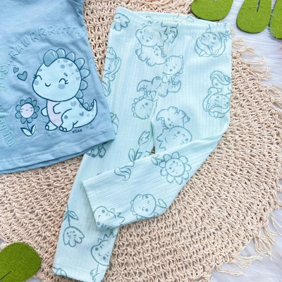 Conj. Blusa Baby Dino e Legging - Verde